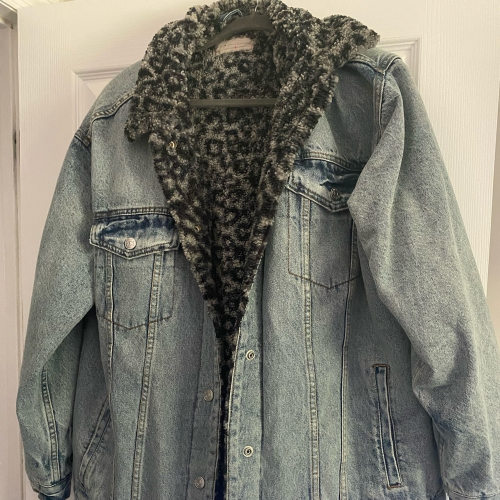 Free People Sherpa Lined Trucker Jacket